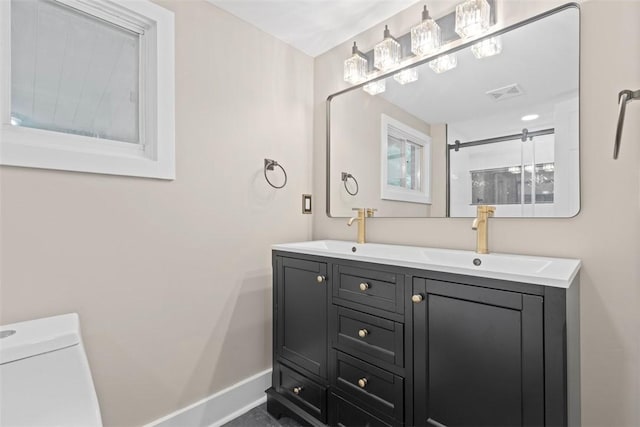 1082 N Boundary, Cranberry Twp, PA 16066 - bathroom with double vanity and a shower with shower door