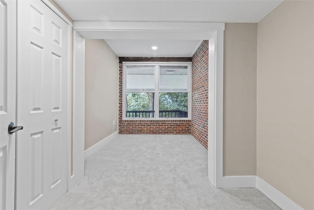 1082 N Boundary, Cranberry Twp, PA 16066 - hallway featuring brick wall and carpet floors