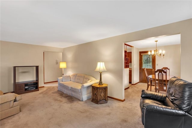 1919 Outlook Dr, Penn Hills, PA 15147 - living area with a chandelier and light carpet