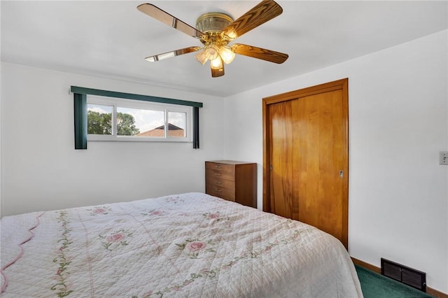 1919 Outlook Dr, Penn Hills, PA 15147 - bedroom featuring a closet, carpet floors, and ceiling fan