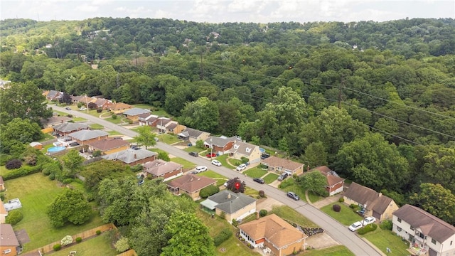 1919 Outlook Dr, Penn Hills, PA 15147 - aerial view of property and surrounding area with a heavily wooded area and nearby suburban area