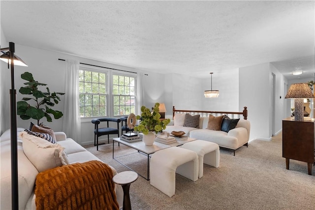 1214 Regency Dr, Mccandless, PA 15237 - living area featuring light colored carpet and a textured ceiling