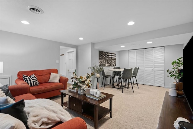 1214 Regency Dr, Mccandless, PA 15237 - living room featuring recessed lighting and carpet floors