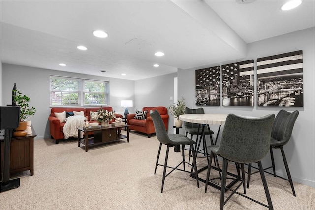 1214 Regency Dr, Mccandless, PA 15237 - dining area featuring recessed lighting and light carpet
