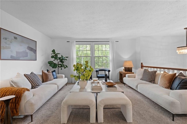 1214 Regency Dr, Mccandless, PA 15237 - living area featuring carpet and a textured ceiling