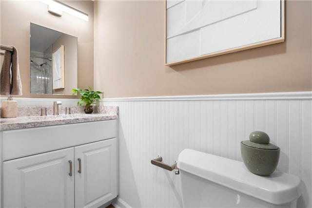 1214 Regency Dr, Mccandless, PA 15237 - bathroom with wainscoting, vanity, and a shower