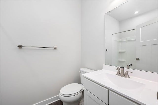 504 Nolan Cir, Cranberry Twp, PA 16066 - bathroom with vanity, a shower, and wood finished floors