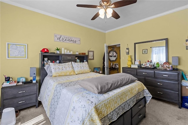 422 Ella St, Bloomfield, PA 15224 - carpeted bedroom with crown molding and ceiling fan