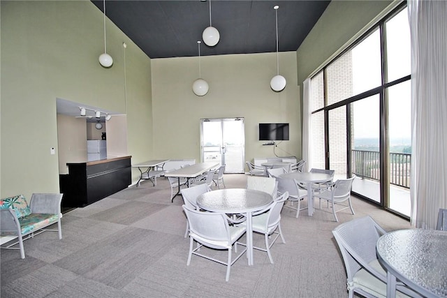 1160 Bower Hill Rd Unit 1101B, Mt Lebanon, PA 15243 - dining space with a high ceiling and carpet