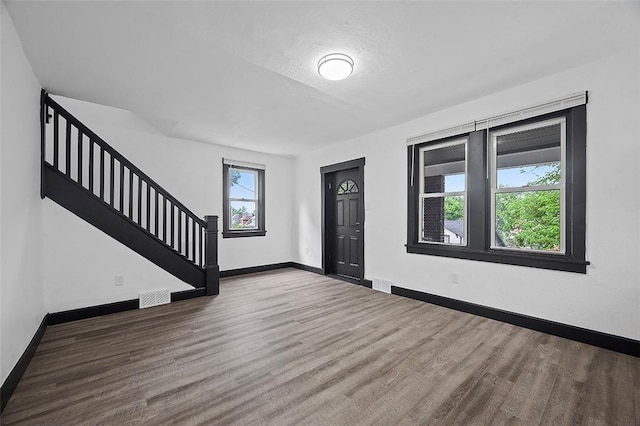 1462 Elm St, Wilkinsburg, PA 15221 - foyer entrance featuring wood finished floors and stairway