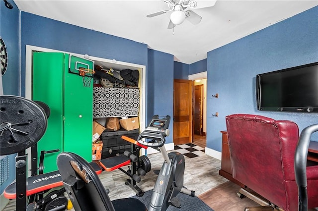 1860 Jancey St, Morningside, PA 15206 - home office with ceiling fan and tile patterned floors