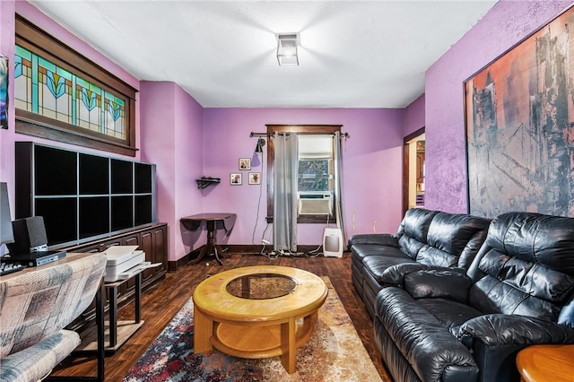 1860 Jancey St, Morningside, PA 15206 - living area featuring wood finished floors and cooling unit