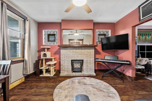 1860 Jancey St, Morningside, PA 15206 - living area featuring ceiling fan and wood finished floors