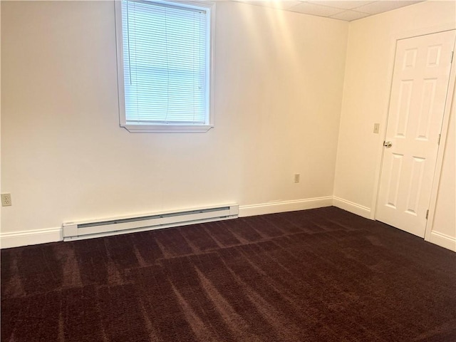 230 E Water St, Slippery Rock Boro, PA 16057 - unfurnished room with a baseboard heating unit and dark carpet