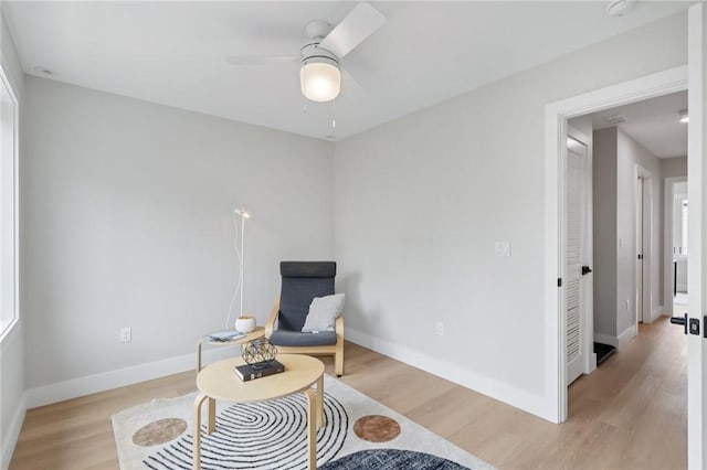1211 Boyle St, Central North Side, PA 15212 - living area featuring light wood-style flooring and ceiling fan