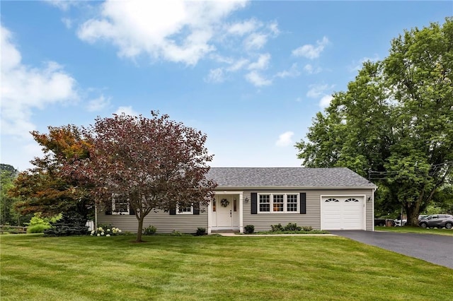 2899 E Elfinwild Rd, Hampton, PA 15101 - view of front of property featuring a garage, asphalt driveway, a front yard, and roof with shingles