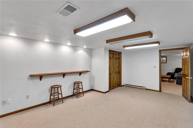 2899 E Elfinwild Rd, Hampton, PA 15101 - finished below grade area featuring baseboard heating, carpet floors, and recessed lighting