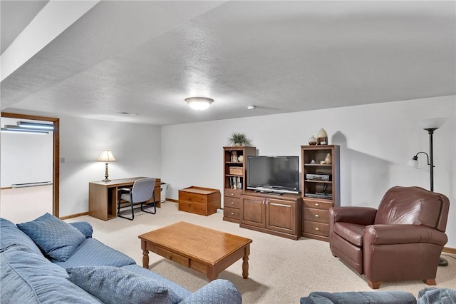 2899 E Elfinwild Rd, Hampton, PA 15101 - living room featuring light carpet and a textured ceiling