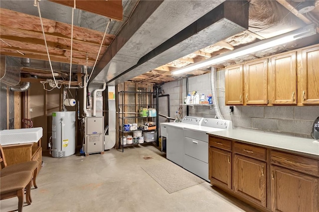 2899 E Elfinwild Rd, Hampton, PA 15101 - unfinished basement featuring washer and dryer, water heater, and heating unit
