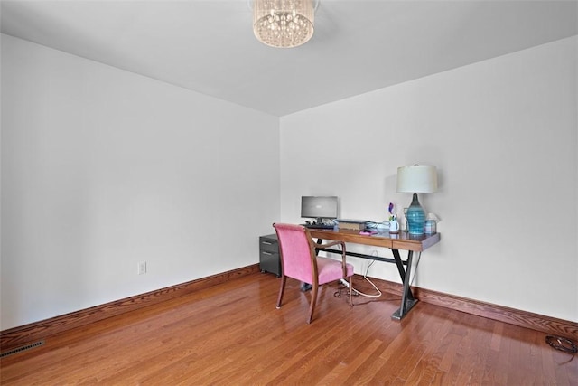 362 Ridge Rdg, Jackson Twp, PA 16063 - office space featuring a chandelier and wood finished floors