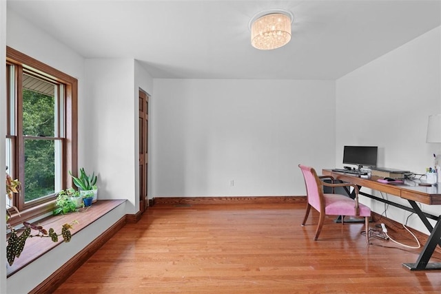 362 Ridge Rdg, Jackson Twp, PA 16063 - office space featuring light wood-style flooring and a chandelier