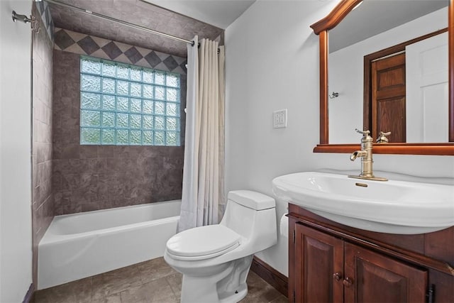 362 Ridge Rdg, Jackson Twp, PA 16063 - full bathroom featuring vanity, shower / bathtub combination with curtain, and tile patterned flooring
