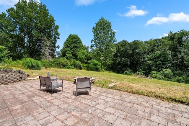362 Ridge Rdg, Jackson Twp, PA 16063 - view of patio featuring an outdoor fire pit