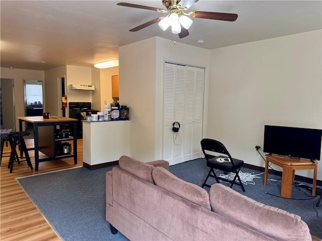 250 E Water St, Slippery Rock Boro, PA 16057 - living area with ceiling fan and light wood-type flooring