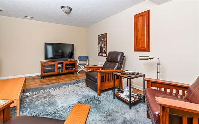 489 Jenny Dr, Richland, PA 15044 - living area featuring wood finished floors and a textured ceiling
