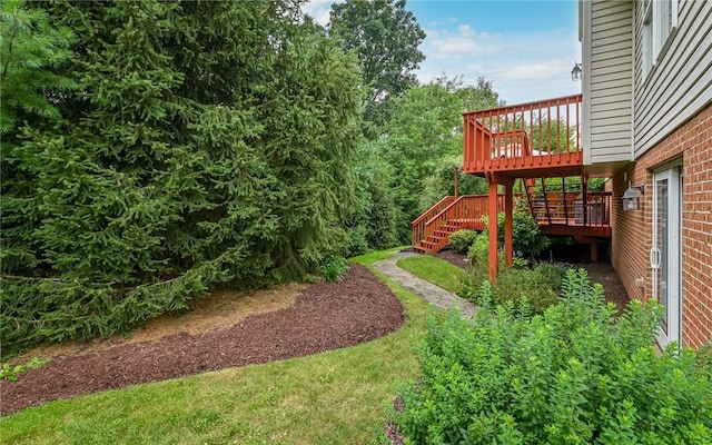489 Jenny Dr, Richland, PA 15044 - view of yard with a wooden deck and stairway