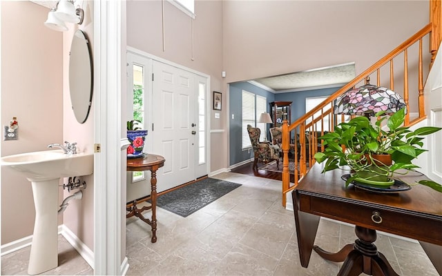 489 Jenny Dr, Richland, PA 15044 - entrance foyer with stairs and baseboards
