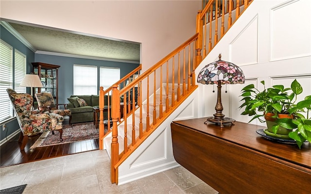489 Jenny Dr, Richland, PA 15044 - stairs featuring crown molding