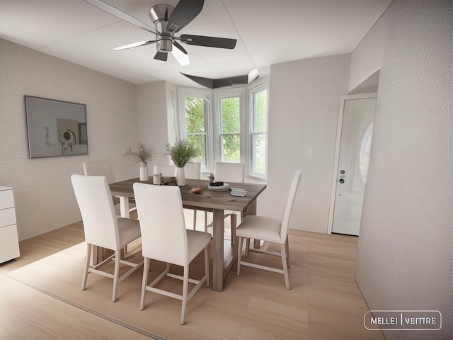 21 Hodgson Ave, Ingram, PA 15205 - dining space with ceiling fan and light wood-style floors