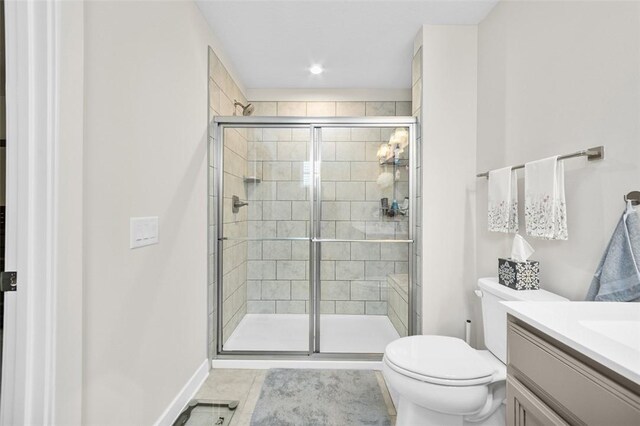329 Nelson Dr, Monroeville, PA 15146 - bathroom with a stall shower, vanity, and tile patterned floors