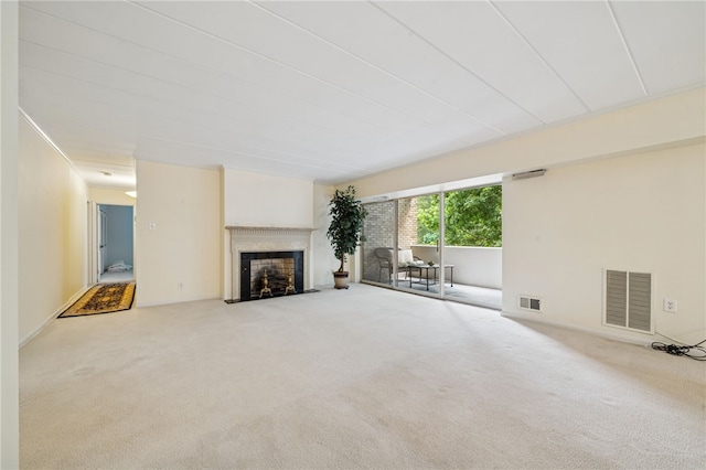 53 Highland Rd Unit 403-404, Bethel Park, PA 15102 - unfurnished living room featuring carpet and a fireplace