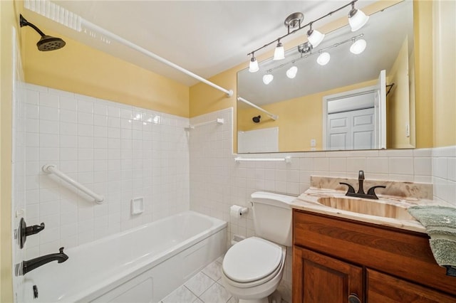 53 Highland Rd Unit 403-404, Bethel Park, PA 15102 - bathroom with vanity, bathtub / shower combination, and tile walls