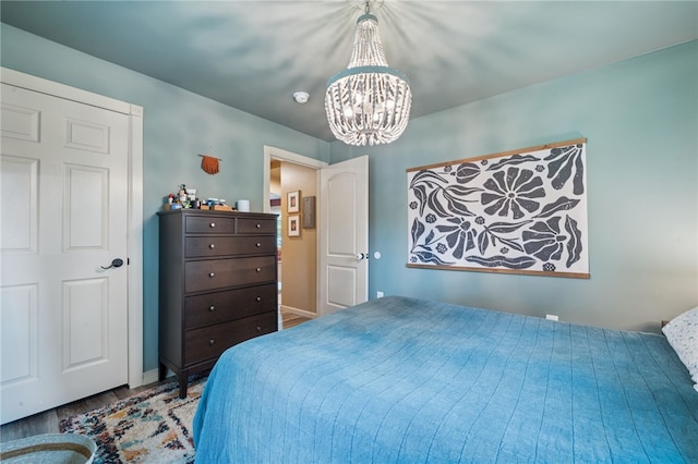 1021 Beechnut St, West Deer, PA 15084 - bedroom featuring a chandelier and wood finished floors