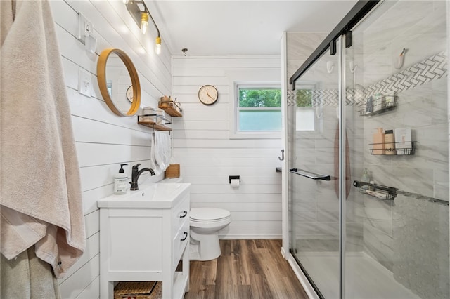 1021 Beechnut St, West Deer, PA 15084 - bathroom with vanity, wood finished floors, and a shower stall