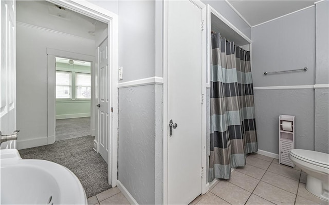 112 Fisk Ave, Avalon, PA 15202 - full bath with curtained shower and tile patterned flooring