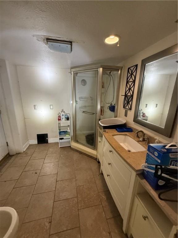 1119 Stewart St, Tarentum, PA 15084 - full bath featuring a stall shower, vanity, and tile patterned flooring