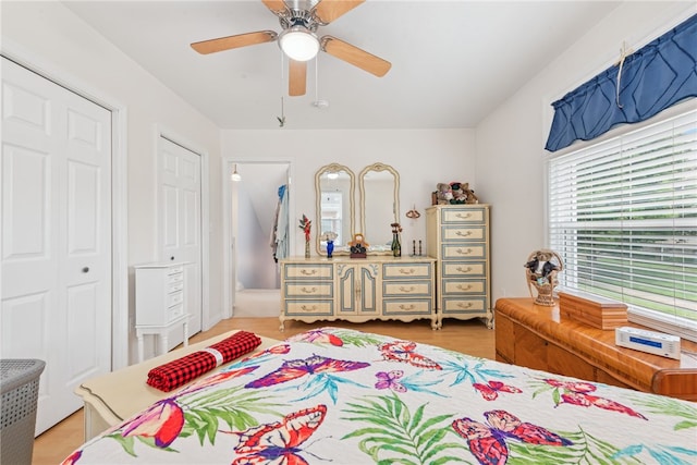 332 S Chestnut St, Scottdale, PA 15683 - bedroom with a ceiling fan and light wood finished floors
