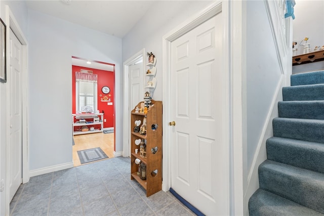 332 S Chestnut St, Scottdale, PA 15683 - stairway featuring tile patterned flooring and baseboards