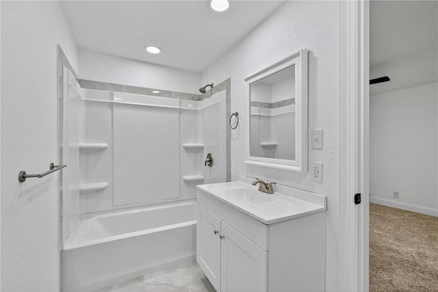 235 Telegraph Rd, Luzerne Twp, PA 15417 - bathroom with vanity, shower / washtub combination, and recessed lighting