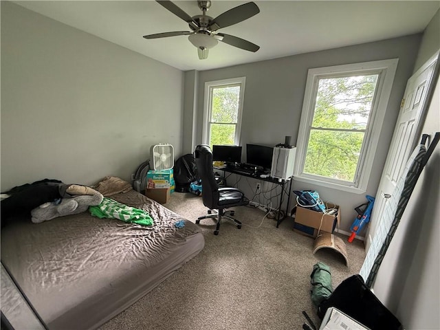 1336 Complete St, Marshall Shadeland, PA 15212 - bedroom with carpet, a desk, and a ceiling fan