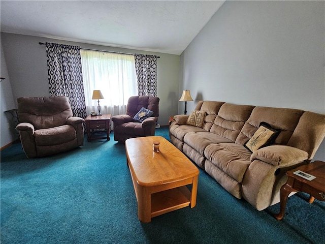 323 Hoon Rd, Oakland Twp, PA 16001 - carpeted living room with lofted ceiling