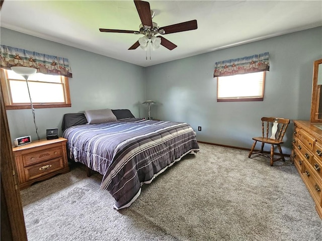 323 Hoon Rd, Oakland Twp, PA 16001 - bedroom with multiple windows, carpet, and ceiling fan