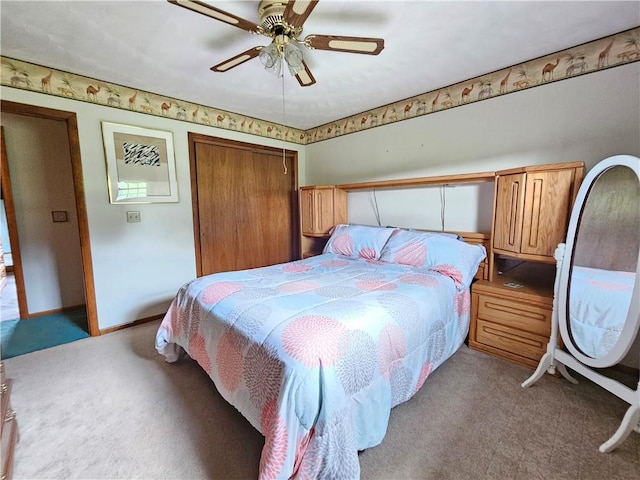 323 Hoon Rd, Oakland Twp, PA 16001 - carpeted bedroom featuring a closet and ceiling fan