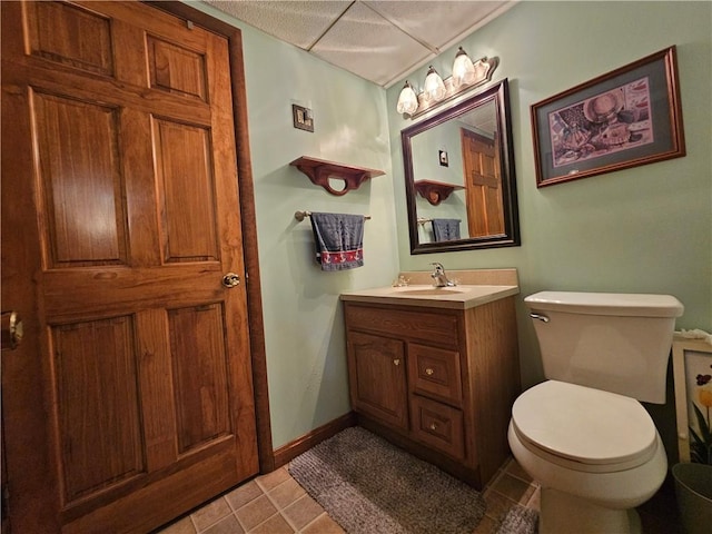 323 Hoon Rd, Oakland Twp, PA 16001 - bathroom with vanity, tile patterned flooring, and a drop ceiling