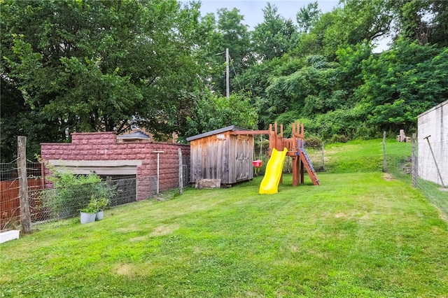 4329 Stanton Ave, Stanton Heights, PA 15201 - view of yard featuring a playground and a shed