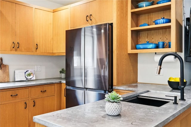 4329 Stanton Ave, Stanton Heights, PA 15201 - kitchen with freestanding refrigerator and open shelves